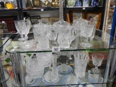 A mixed lot of glass ware including decanter, COLLECT ONLY.