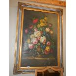 A gilt framed painting of a floral arrangement, COLLECT ONLY.