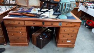 A double pedestal partners desk, COLLECT ONLY.