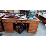 A double pedestal partners desk, COLLECT ONLY.