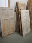 Twelve antique pine cupboard doors. COLLECT ONLY.