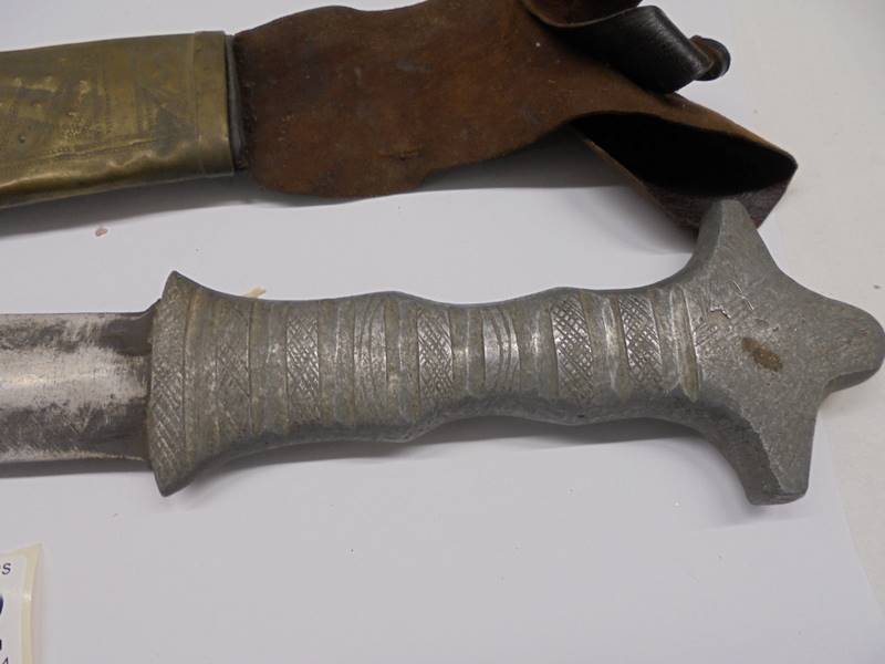 An old dagger with brass scabbard. - Image 2 of 4