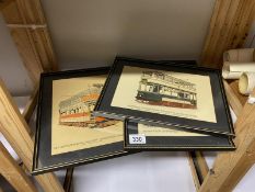 A quantity of tram advertising prints