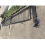 An excellent metal gate set with gates, post and door
