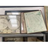 4 framed and glazed maps including Lincolnshire