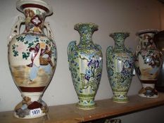 2 pairs of early pottery vases (3a/f)