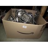 A large lot of stainless steel kitchenware COLLECT ONLY