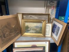A quantity of oil paintings and watercolours and prints