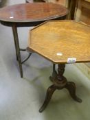An oval mahogany occasional table and an oak octagonal table, COLLECT ONLY.