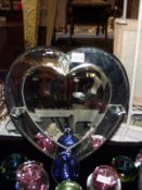 An ornate heart shaped gypsy style wall/dressing table mirror 41cm x 42cm COLLECT ONLY