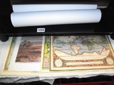 Quantity of old maps, prints etc