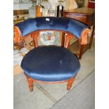 A mid 20th century upholstered tub chair, COLLECT ONLY.