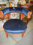 A mid 20th century upholstered tub chair, COLLECT ONLY.