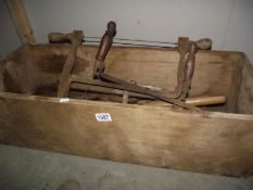 A box of carpenters saws and fret saws COLLECT ONLY