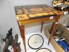 A European inlaid music/jewellery table which plays Edelweiss COLLECT ONLY