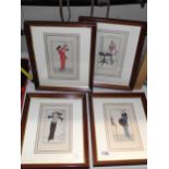 4 framed and glazed Parisian costume prints by Kary H Lasch