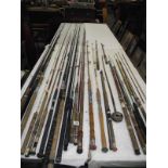 A good collection of fishing rods