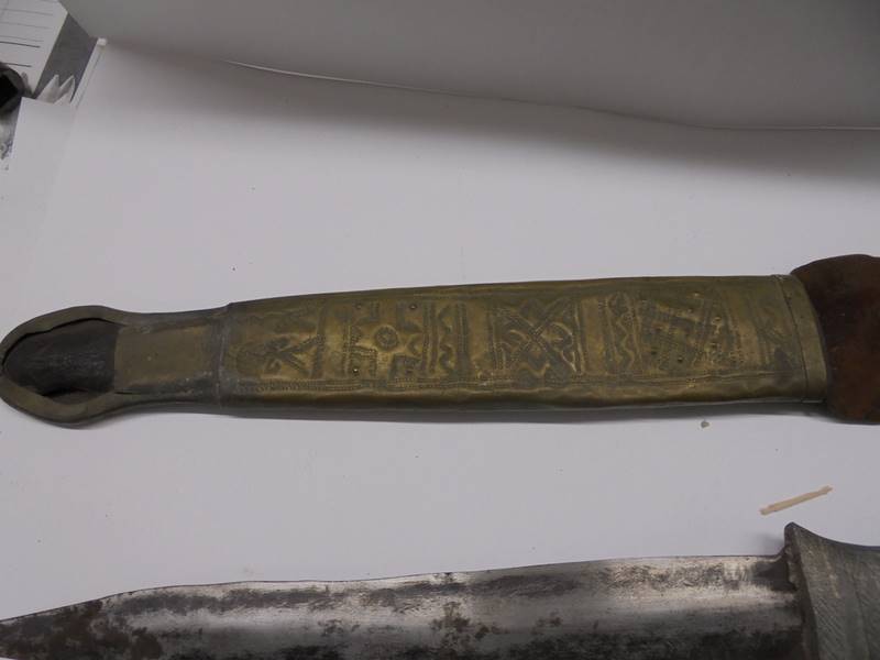 An old dagger with brass scabbard. - Image 4 of 4