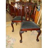 A good pair of Victorian mahogany ball and claw hall chairs, COLLECT ONLY.