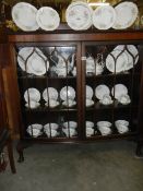 An Edwardian mahogany bow front display cabinet, COLLECT ONLY.
