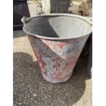 A British Rail metal fire bucket