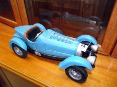 A well detailed pressed steel model of a car (Bugatti type 35)