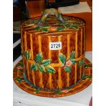 A large 20th century majolica stilton dome. COLLECT ONLY.