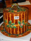 A large 20th century majolica stilton dome. COLLECT ONLY.