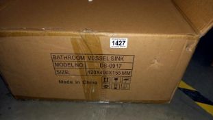 A boxed 'new' Das Morine bathroom sink COLLECT ONLY