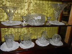 Two shelves of cut glass, COLLECT ONLY.
