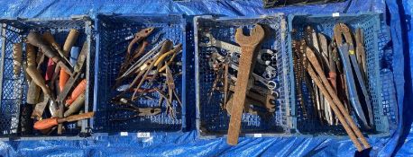 4 crates of tools including pliers, chisels etc
