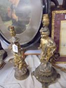 Two figural table lamp bases.