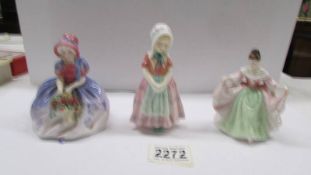 Three Royal Doulton figurines - Sars HN3219, Monica HN1467 and Tootles HN1680.