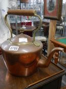 An old copper kettle.