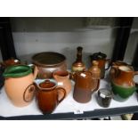 A shelf of ceramics including Oriental vases etc., COLLECT ONLY.