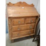 An old pine dough box with sloping top. COLLECT ONLY.