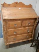 An old pine dough box with sloping top. COLLECT ONLY.