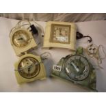 4 vintage art deco bakelite electric clocks