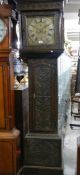 A good carved oak eight day long case clock, in working order. COLLECT ONLY.