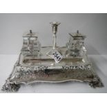 A superb quality silver plate desk stand, circa 1860.