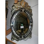 A late 20th century Italian style dressing table mirror with bevelled edges. COLLECT ONLY.