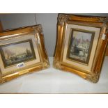 Two rosewood framed pictures and three others. COLLECT ONLY.