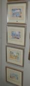 A set of four good prints in silver coloured frames, COLLECT ONLY.