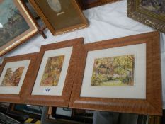 Three framed and glazed country scenes, COLLECT ONLY.