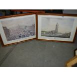 Two good framed and glazed Boston related prints, COLLECT ONLY.