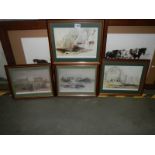 Four framed and glazed Egyptian scene prints, COLLECT ONLY.