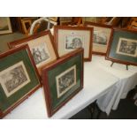 Six early Victorian framed and glazed engravings, COLLECT ONLY.