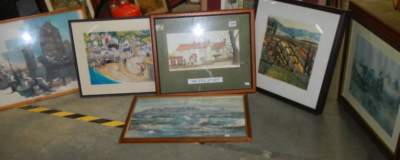 A quantity of framed and glazed rural scenes etc., COLLECT ONLY,