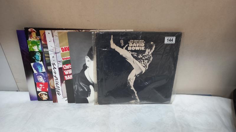 5 Bowie, 4 Lps and 12" .Man who sold the world Heroes etc