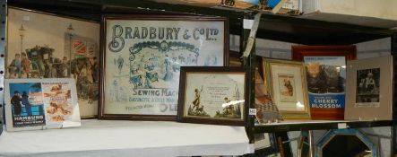 A quantity of framed advertisements including Pear's, Lifebouy, Cherry Blossom etc., COLLECT ONLY.